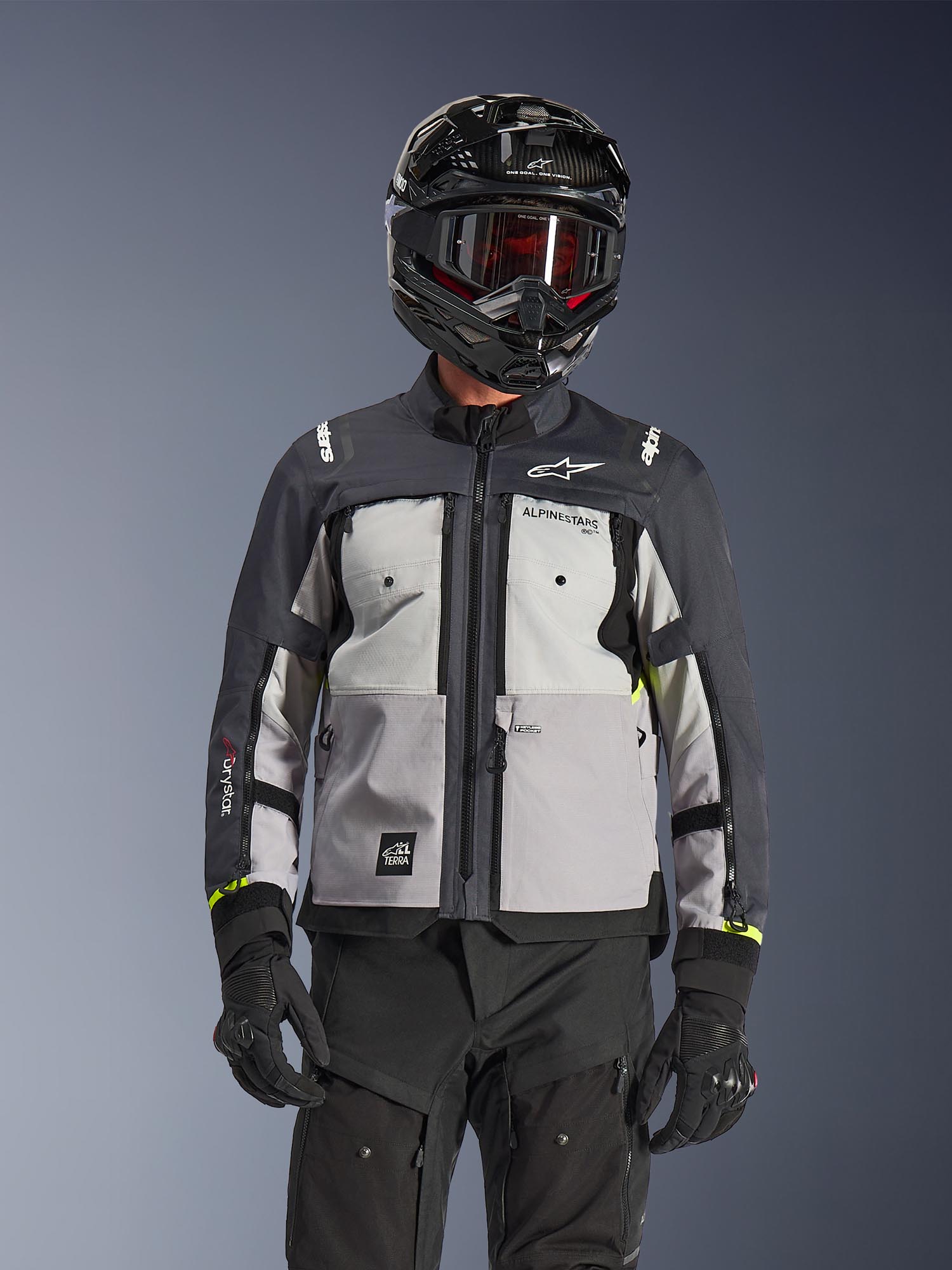 Alpinestars Cusco Drystar Veste textile moto imperméable Gris foncé/gris clair M Figure 9