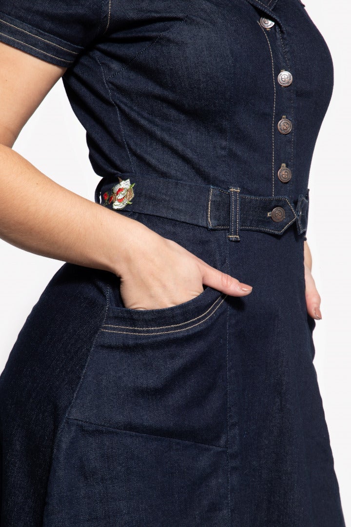 Queen Kerosin Swing Robe de jeans dames XXL Figure 7