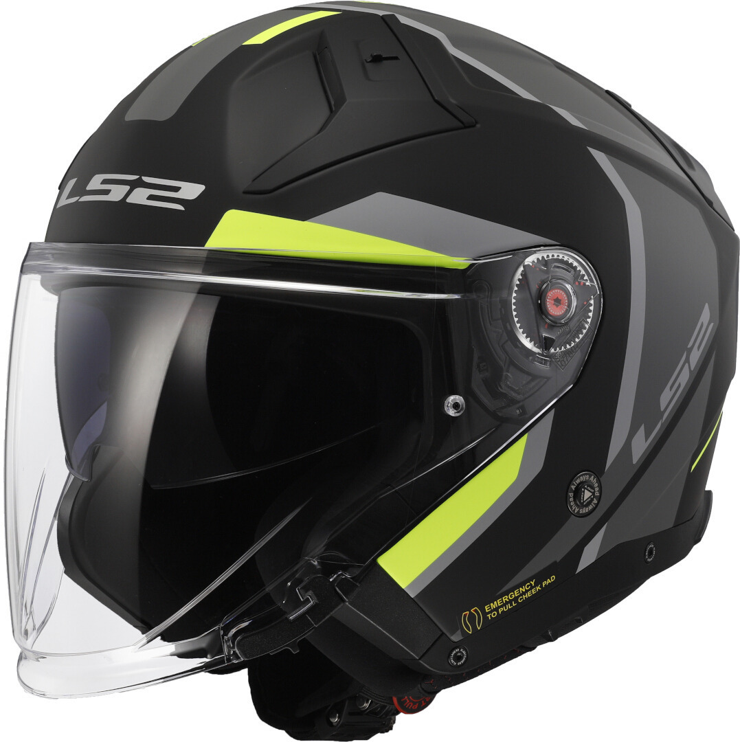 LS2 OF603 Infinity II Focus Jet Helmet black/neon-yellow S (55/56) Figure 1