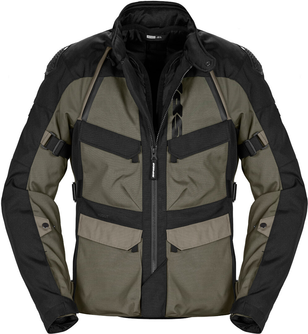 Spidi RW H2Out Motorcycle Textile Jacket black/olive XL Figure 1