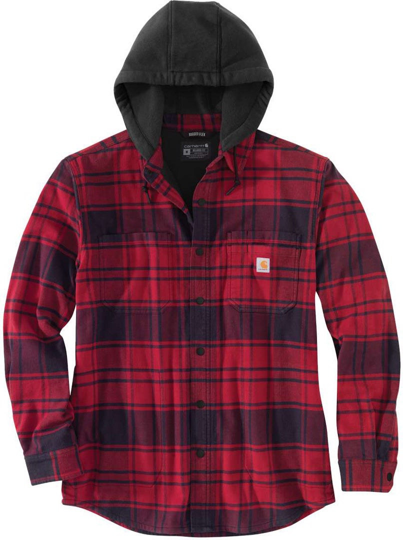 Carhartt Flannel Fleece Lined Hooded Camicia rosso XL Figura 1