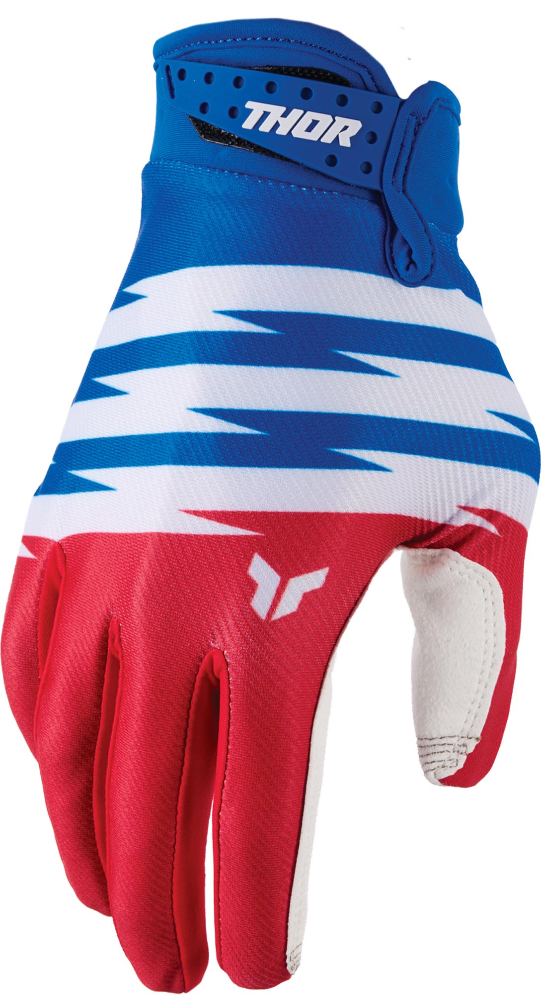 Thor Launchmode Shockie Jugend Motocross Handschuhe blau/weiß/rot S Abbildung 1