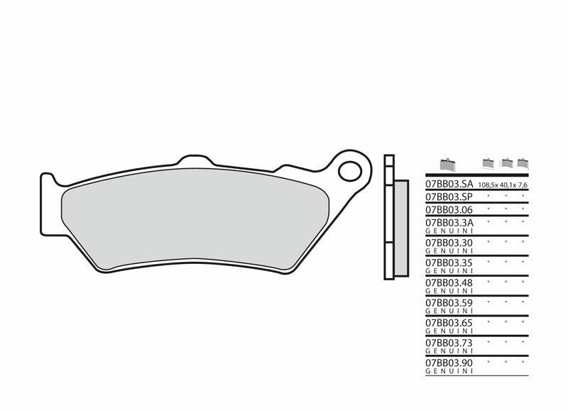 Brembo S.p.A. Vägbromsbelägg sintrade metall - 07BB03SA Figur 1