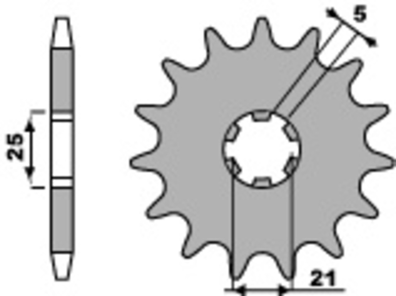 PBR Pinionul Standard din oțel față 569 - 520 Figura 2