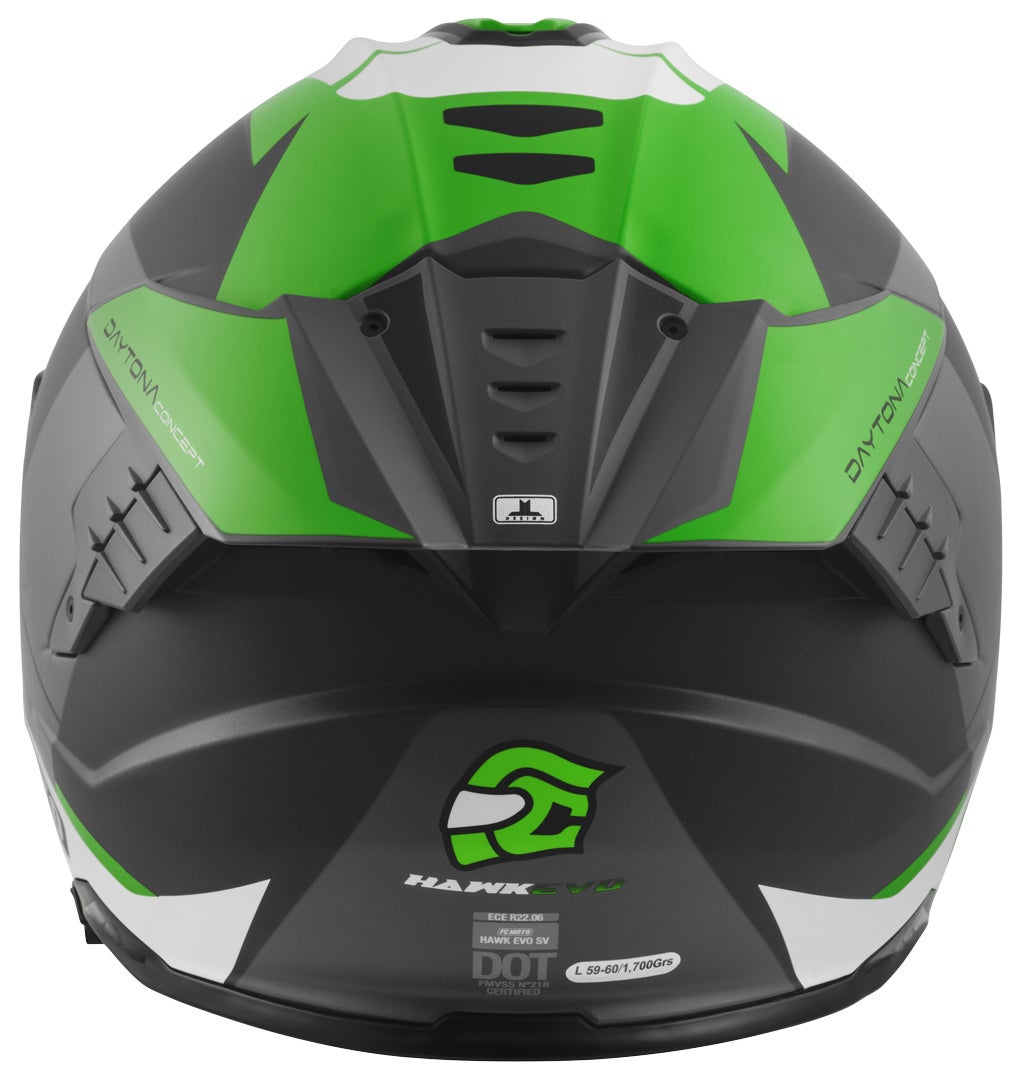 FC-Moto Hawk EVO-X Casque noir mat/vert/blanc S Figure 5