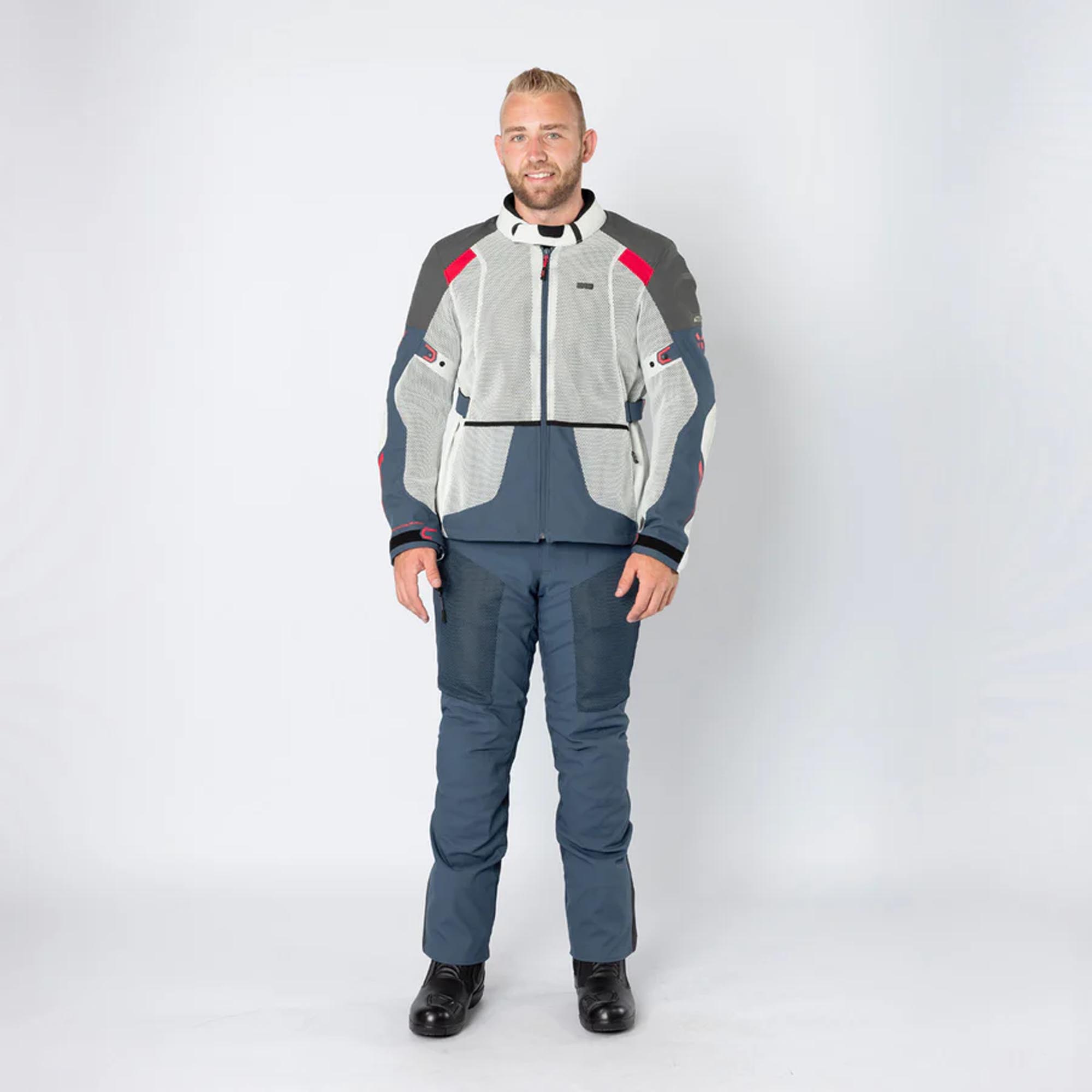 IXS Tourster-Big Air 1.0 Mesh Motorcycle Textile Jacket grey/blue/red/sand M Figure 3