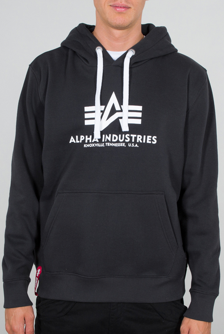 Alpha Industries Basic Hoodie Cinza escuro/branco S Figura 1