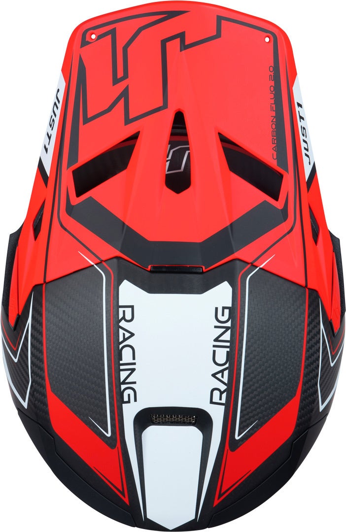 Just1 J22 Carbon Fluo 2.0 Motorcross Helm rood/wit M (57/58) Figuur 2
