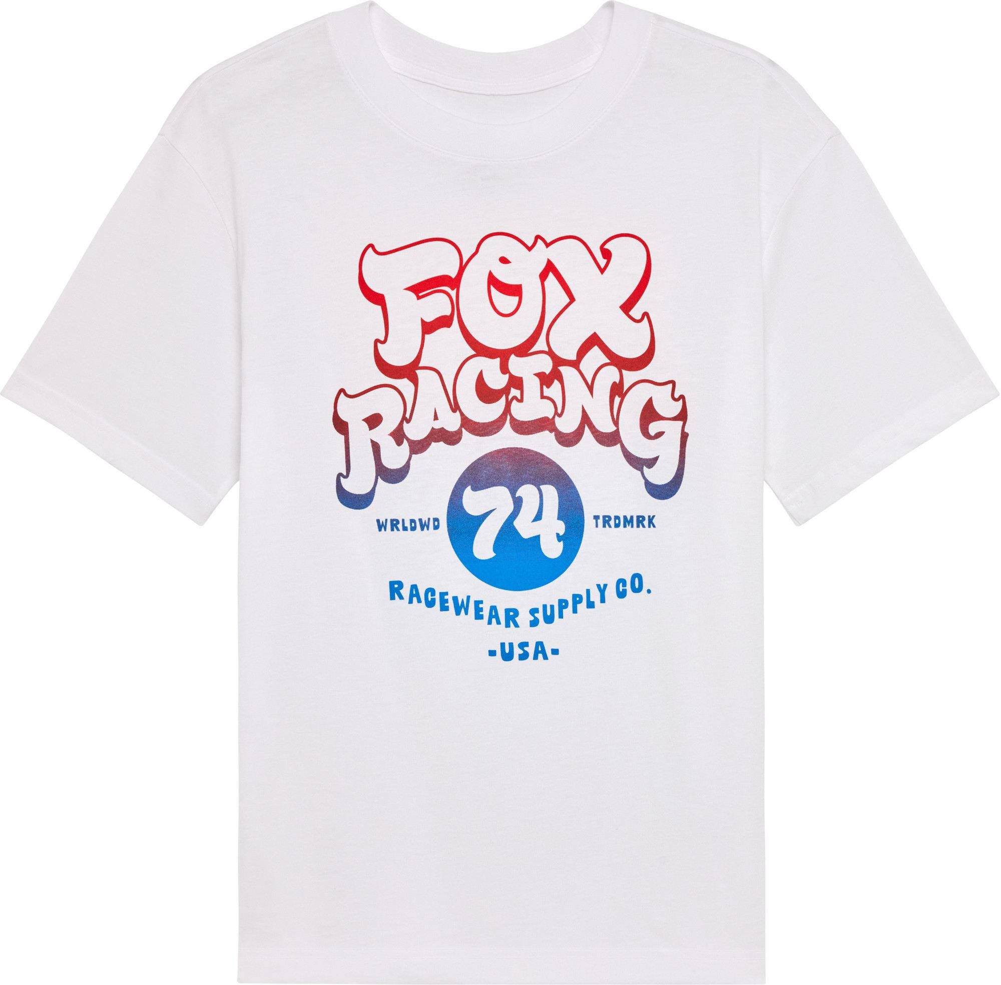 FOX Racewear Ladies T-Shirt white/blue/red XL Figure 1
