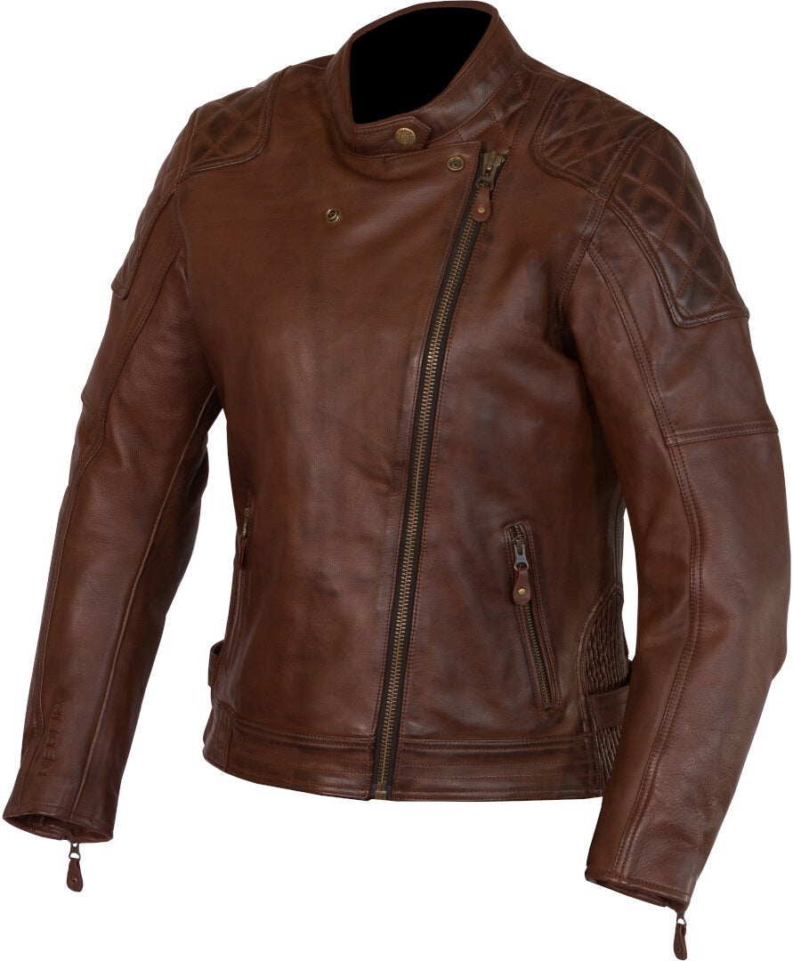 Merlin Bristol D3O Cafe Ladies Motorcycle Leather Jacket brown M Figure 5