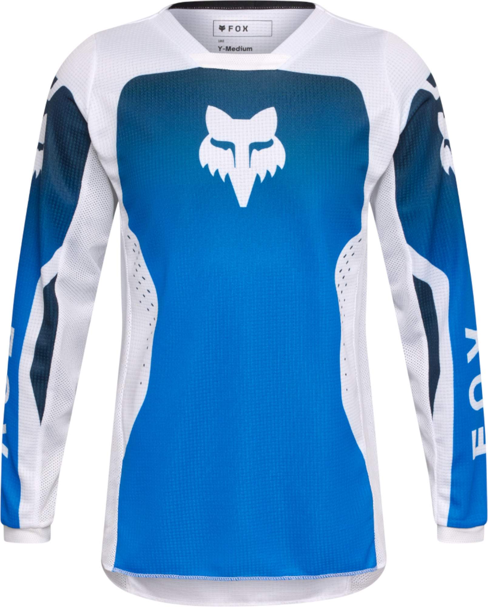 FOX 180 Shield Maglia Motocross Giovanile nero/blu/bianco YS Figura 1
