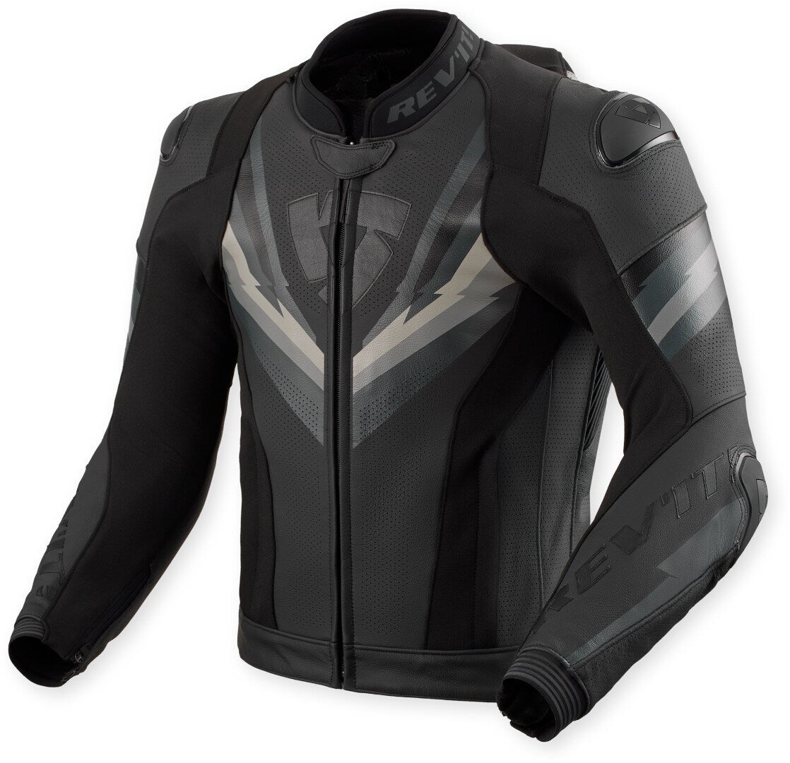 Revit Quantum 3 Pro perforierte Motorrad Lederjacke schwarz/anthrazit 52 Abbildung 1