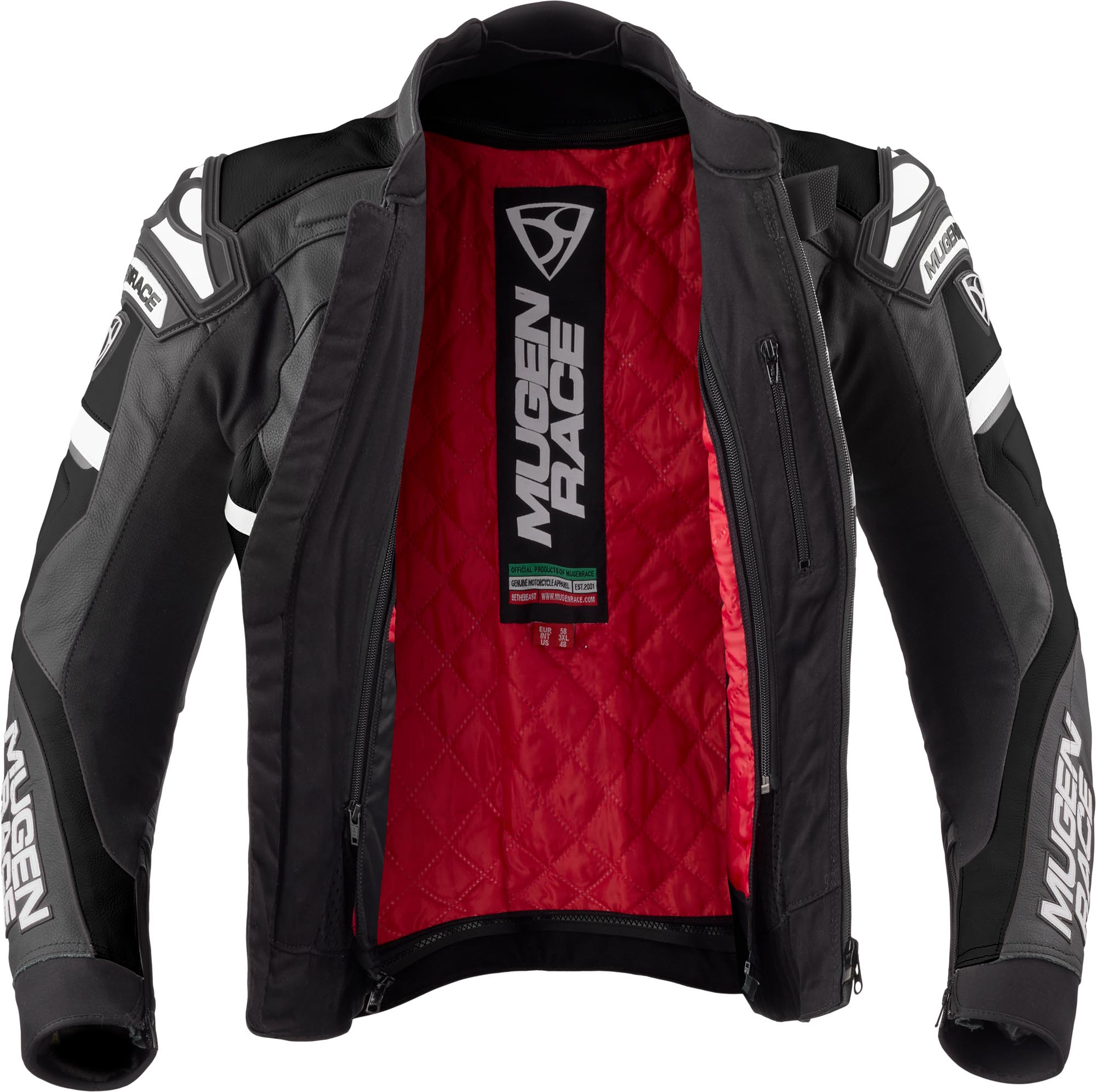 MUGENRACE Marcus Motorcycle Leather Jacket black/white 52 Figure 4