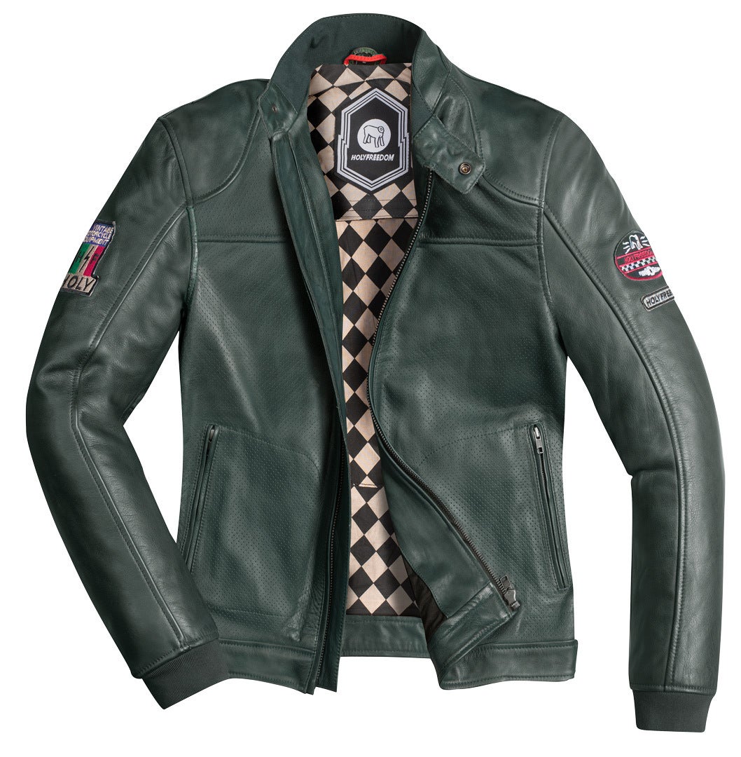 HolyFreedom Due Motorcycle Leather Jacket dark green XXL Figure 2