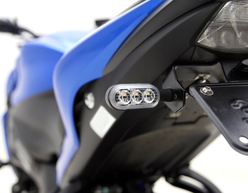 DENALI T3 Switchback M8 LED 3in1 lumină laterală combinată corp negru / lentilă transparentă (pereche), spate Figura 6