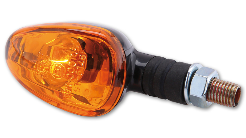 HIGHSIDER Smart Little Duke Bulb Mini Indikator Kropp Svart / Lins Orange (Par), Fram & Bak Figur 1
