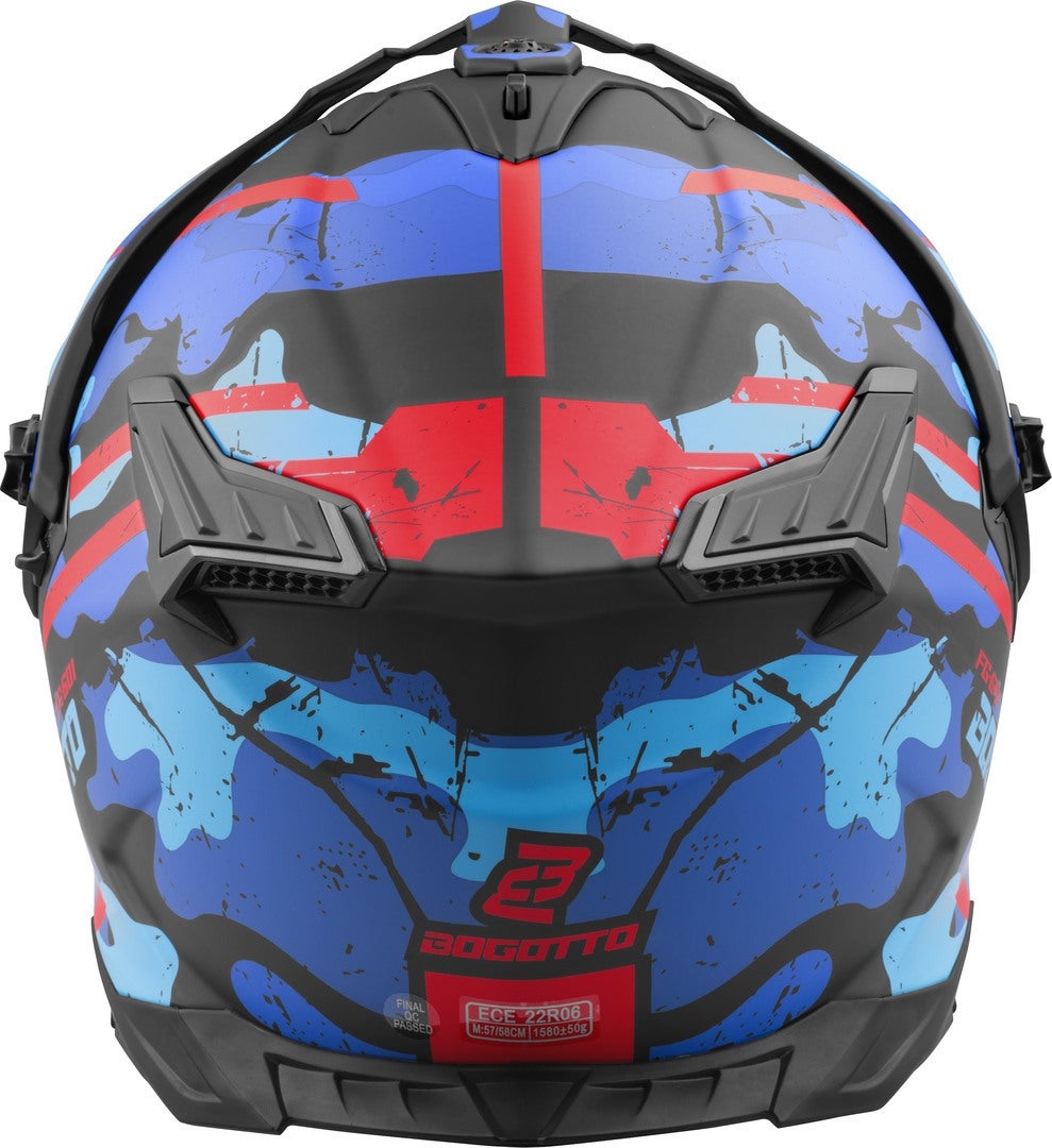 Bogotto FG-601 Sniper Enduro hjelm i glasfiber sort mat/rød/blå L Figur 11