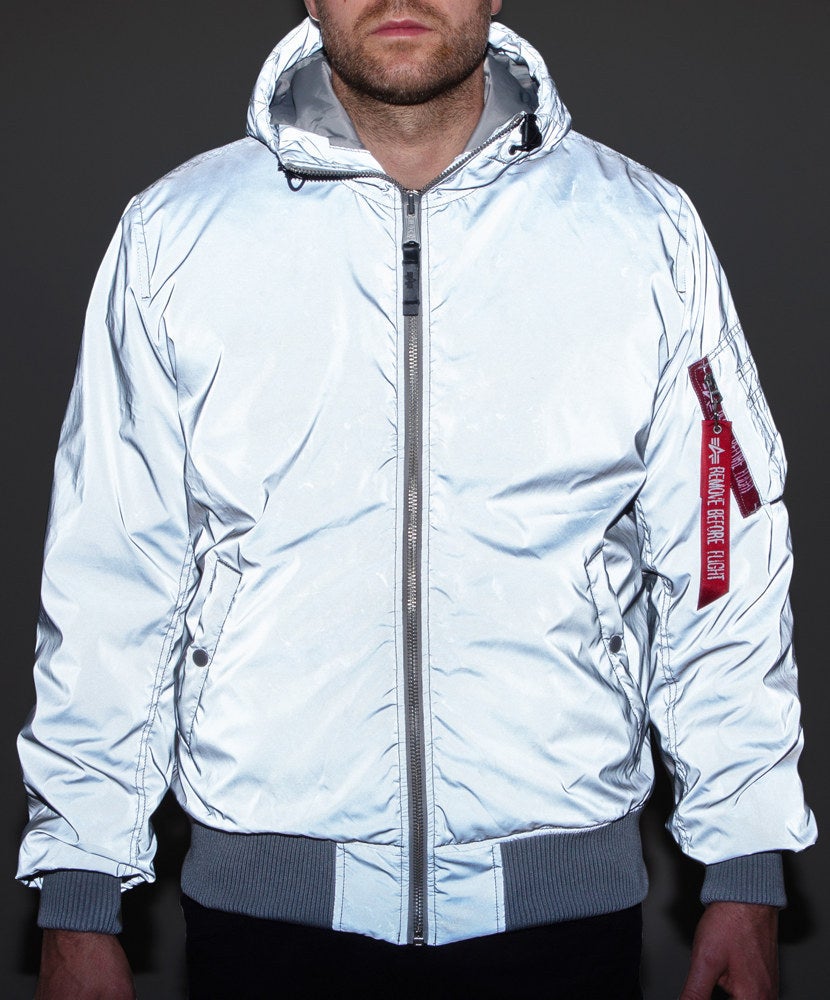 Alpha Industries MA-1 Hooded Reflective Giacca Argento L Figura 2