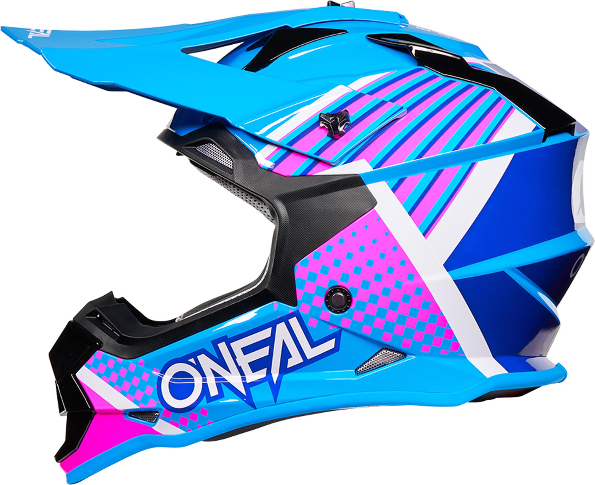 Oneal 2SRS Vector Casque de motocross noir/bleu/rose L (59/60) Figure 2