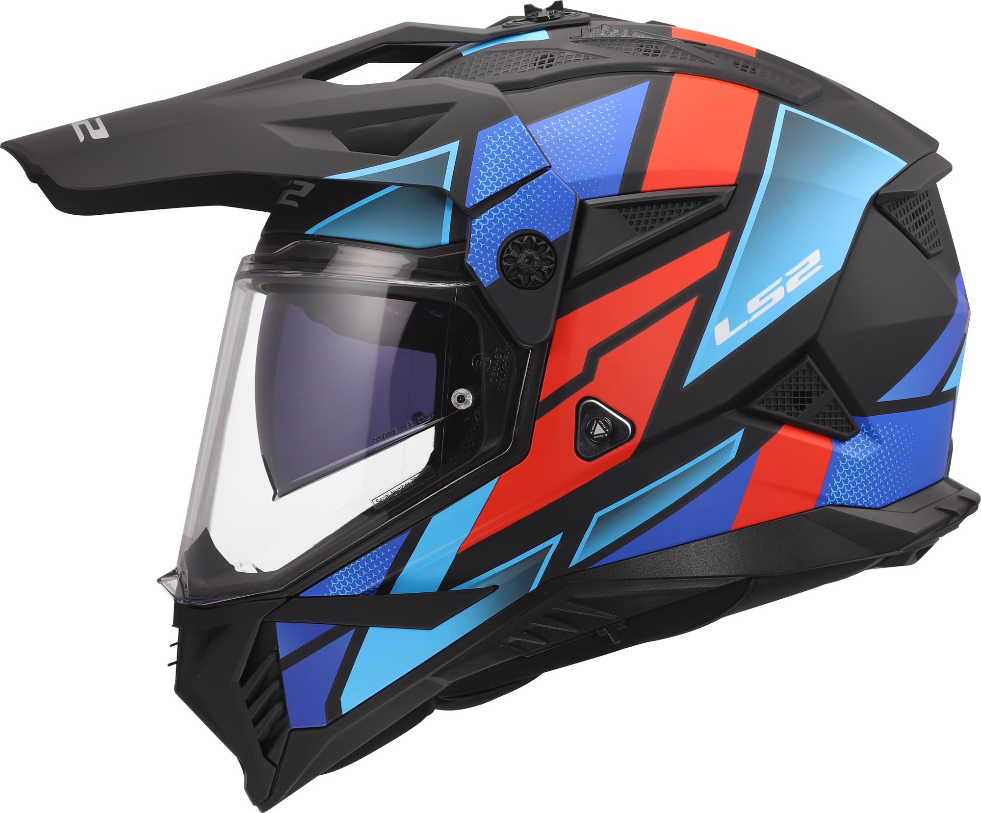 LS2 MX702 Pioneer II Block Endurohelm zwart/rood/blauw M (57/58) Figuur 4