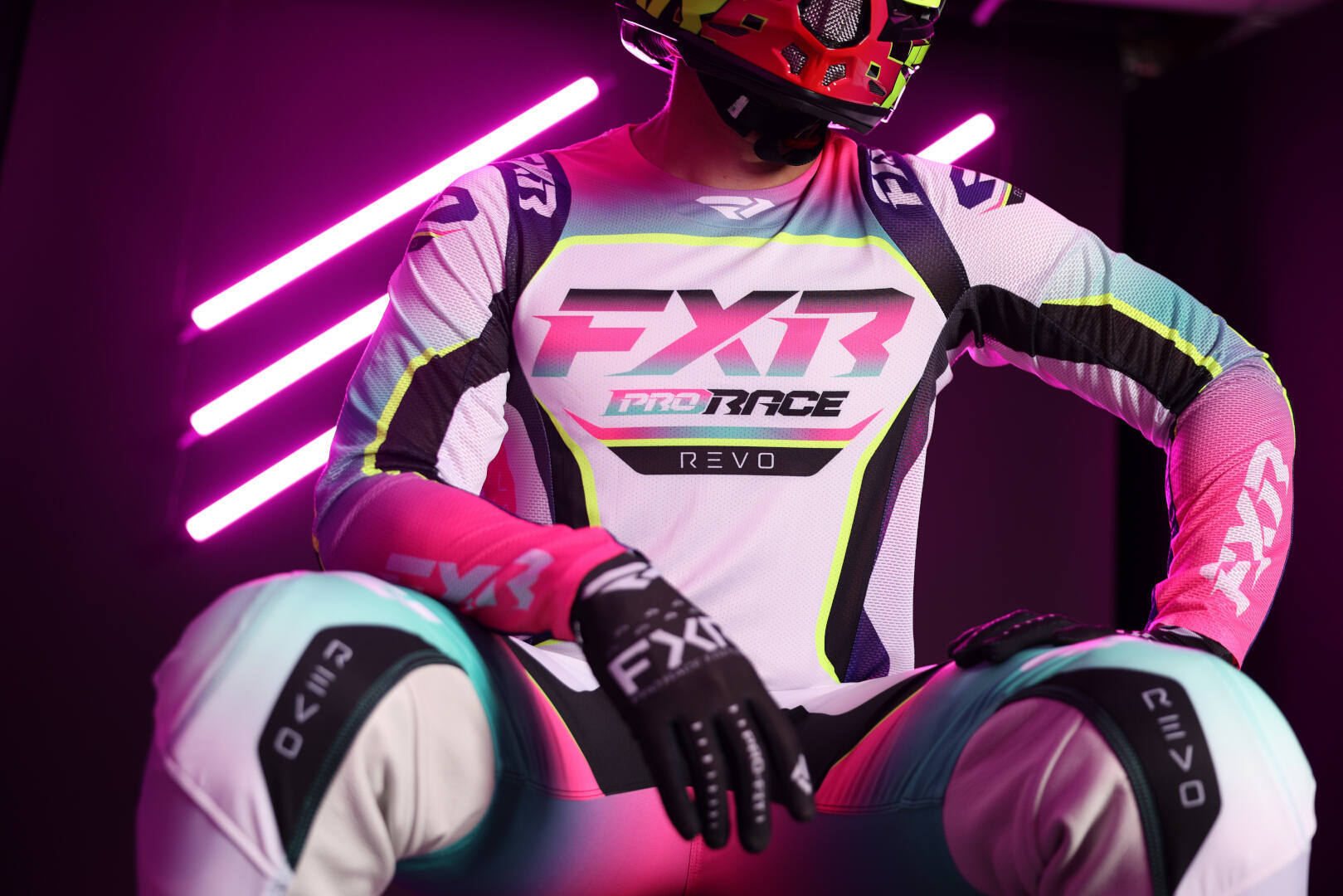 FXR Revo 2025 Motocross trøje sort/blå/pink L Figur 3