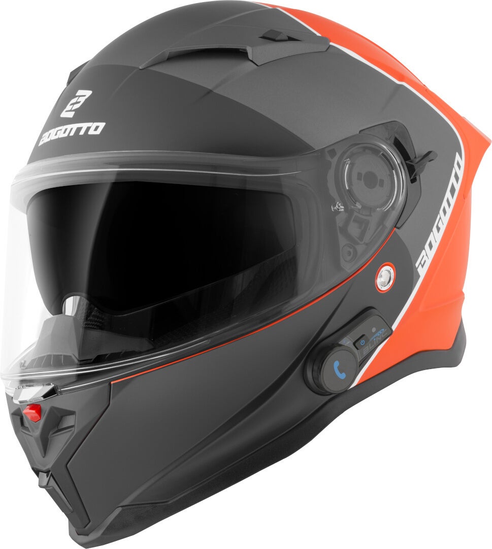 Bogotto H153 BT SPN Bluetooth Hjelm sort mat/orange L Figur 2