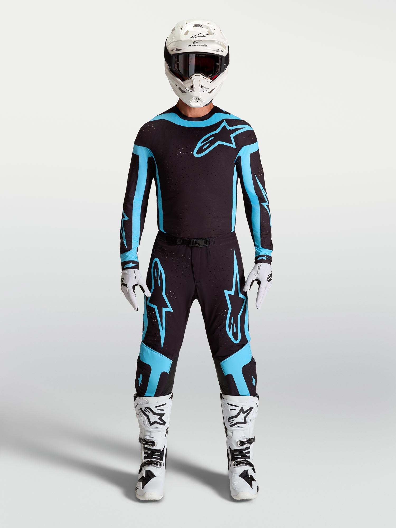 Alpinestars Supertech Vesta Motocrosstrøje Sort/turkis XL Figur 6