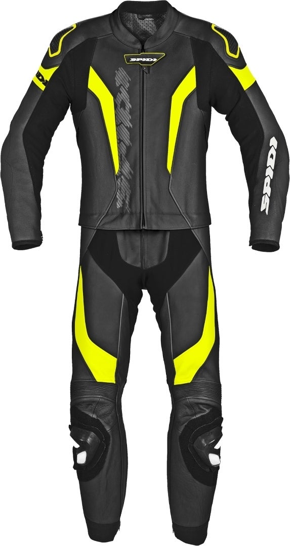 Spidi Laser Touring Two Piece Motorcycle Leather Suit black/black/white Long 48 Figure 2