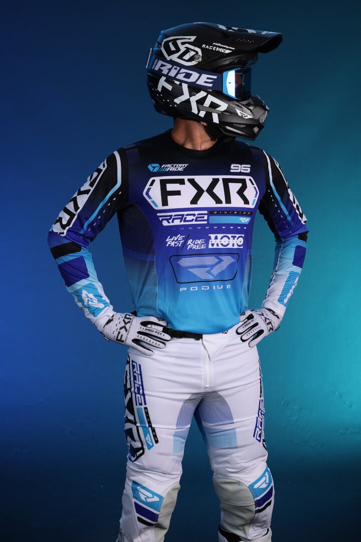 FXR Podium 2025 Motokrosový dres modrá/černá/bílá M Obrázek 3