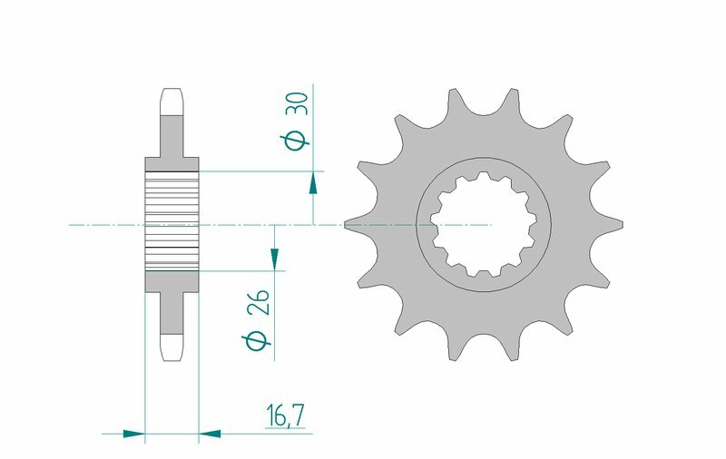 AFAM Pignon acier standard 20612 - 525 Figure 2