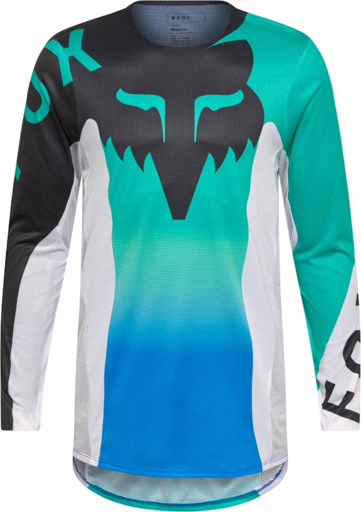 FOX Flexair Spire Motocross Jersey weiß/schwarz/türkis 2XL Abbildung 1