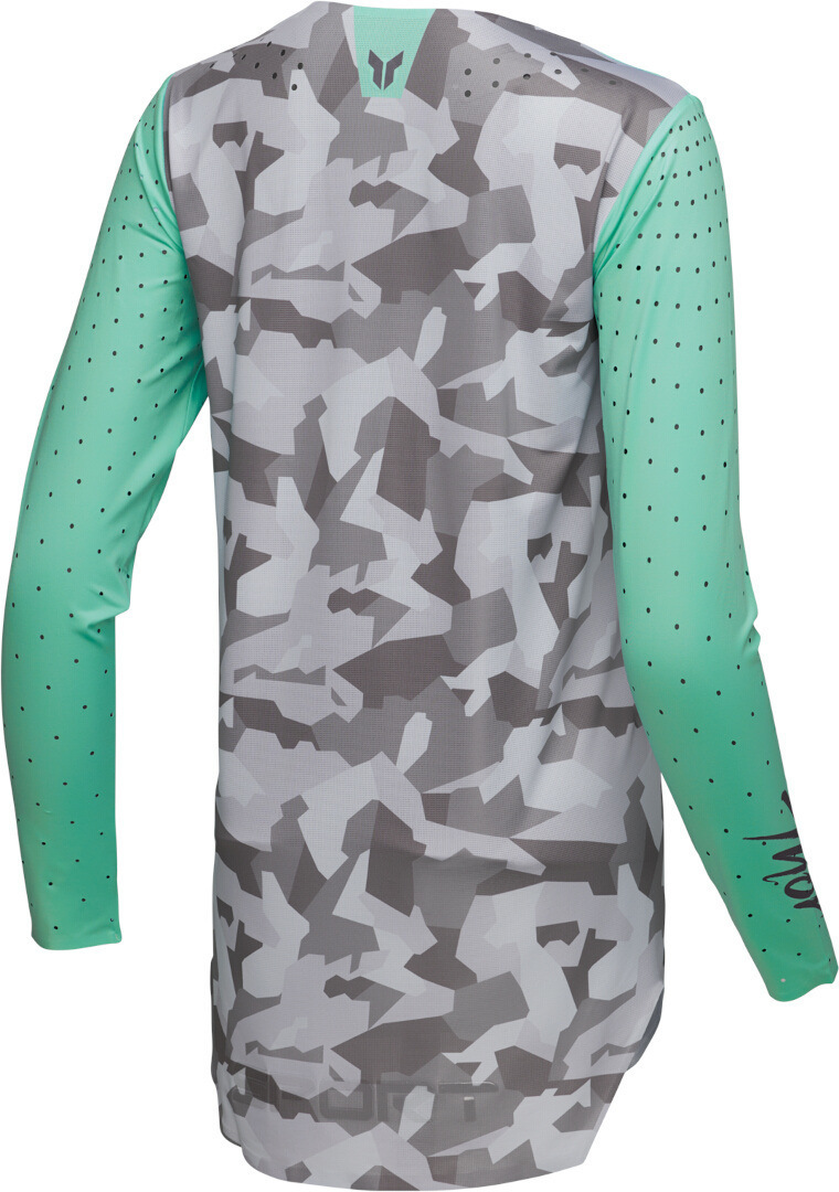 Thor Sportmode Shadow Tricou feminin de motocross verde/gri L Figura 3