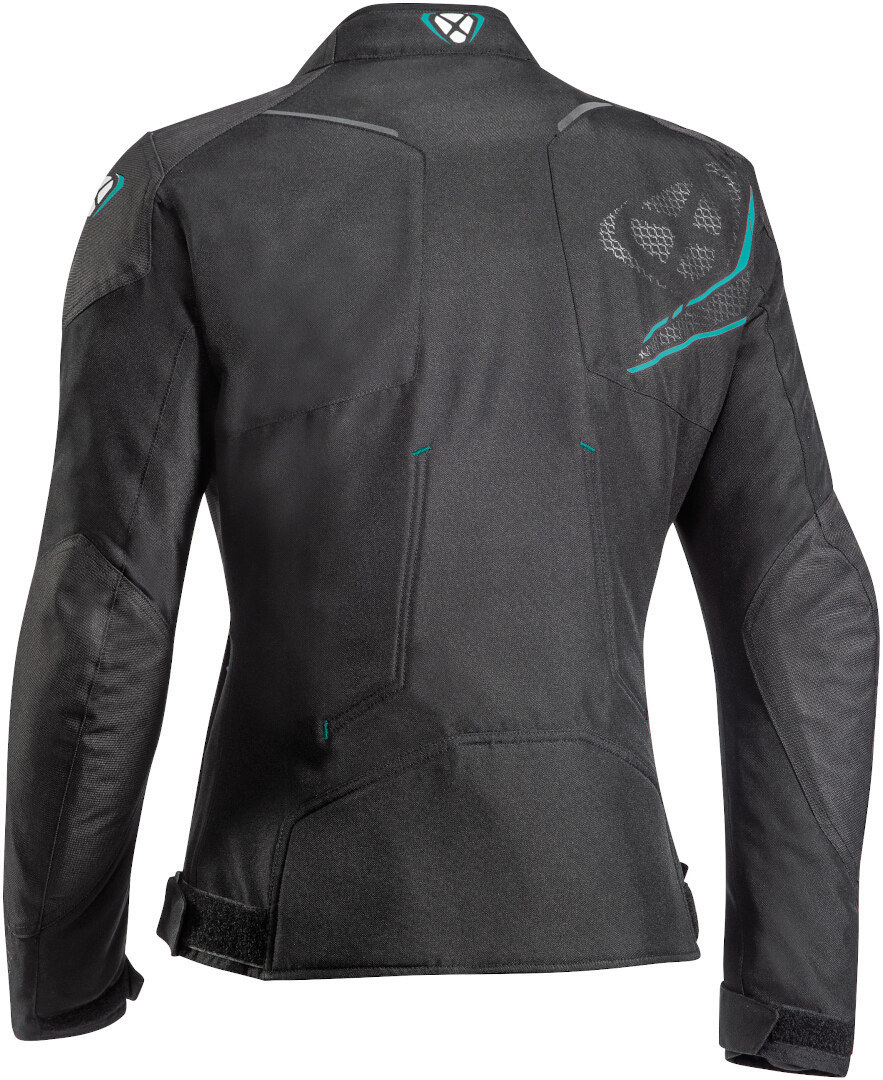 Ixon Luthor Dames motorfiets textiel jas Zwart/turquoise S Figuur 2