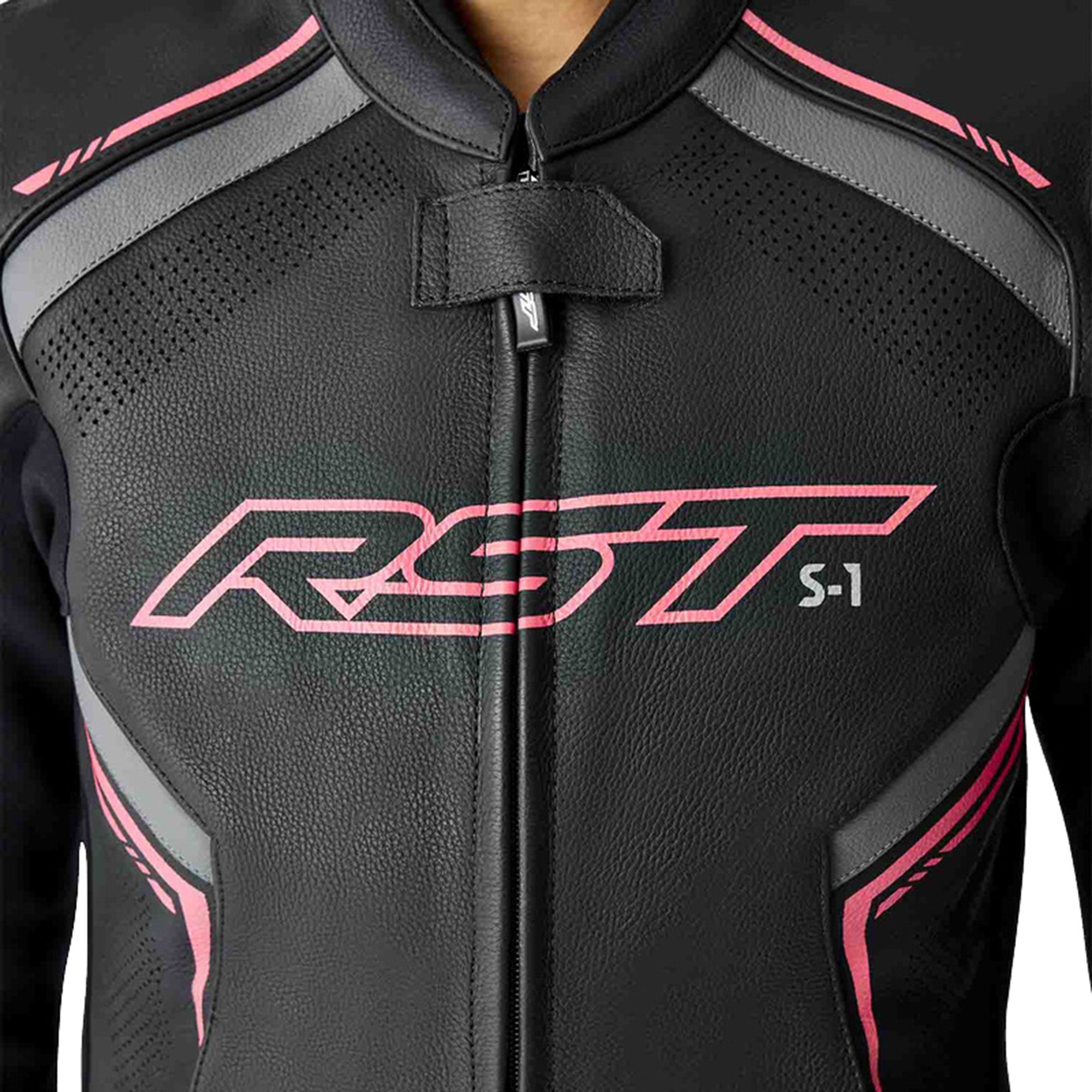 RST S1 D3O Dames motorleren jas zwart/roze 18 Figuur 6
