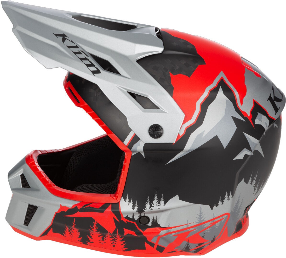 Klim F3 Carbon DNA Snescooter hjelm sort/grå/rød XXL (62/63) Figur 7