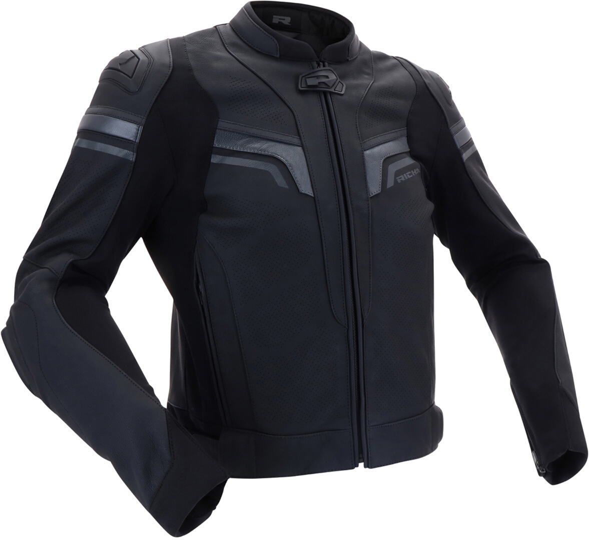Richa Matrix 2 perforeret motorcykel læderjakke sort/mørkegrå 52 Figur 1