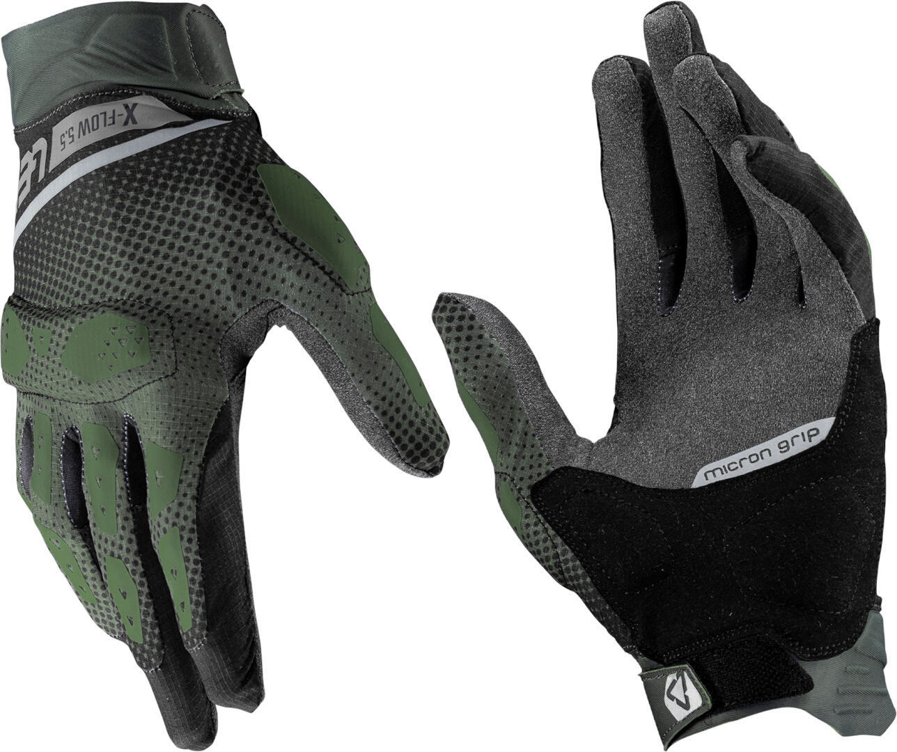 Leatt ADV X-Flow 5.5 Short Motorcykel handsker Sort/oliven 2XL Figur 1