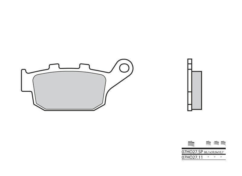 Brembo S.p.A. Vägbromsbelägg sintrade metall - 07HO27SP Figur 2