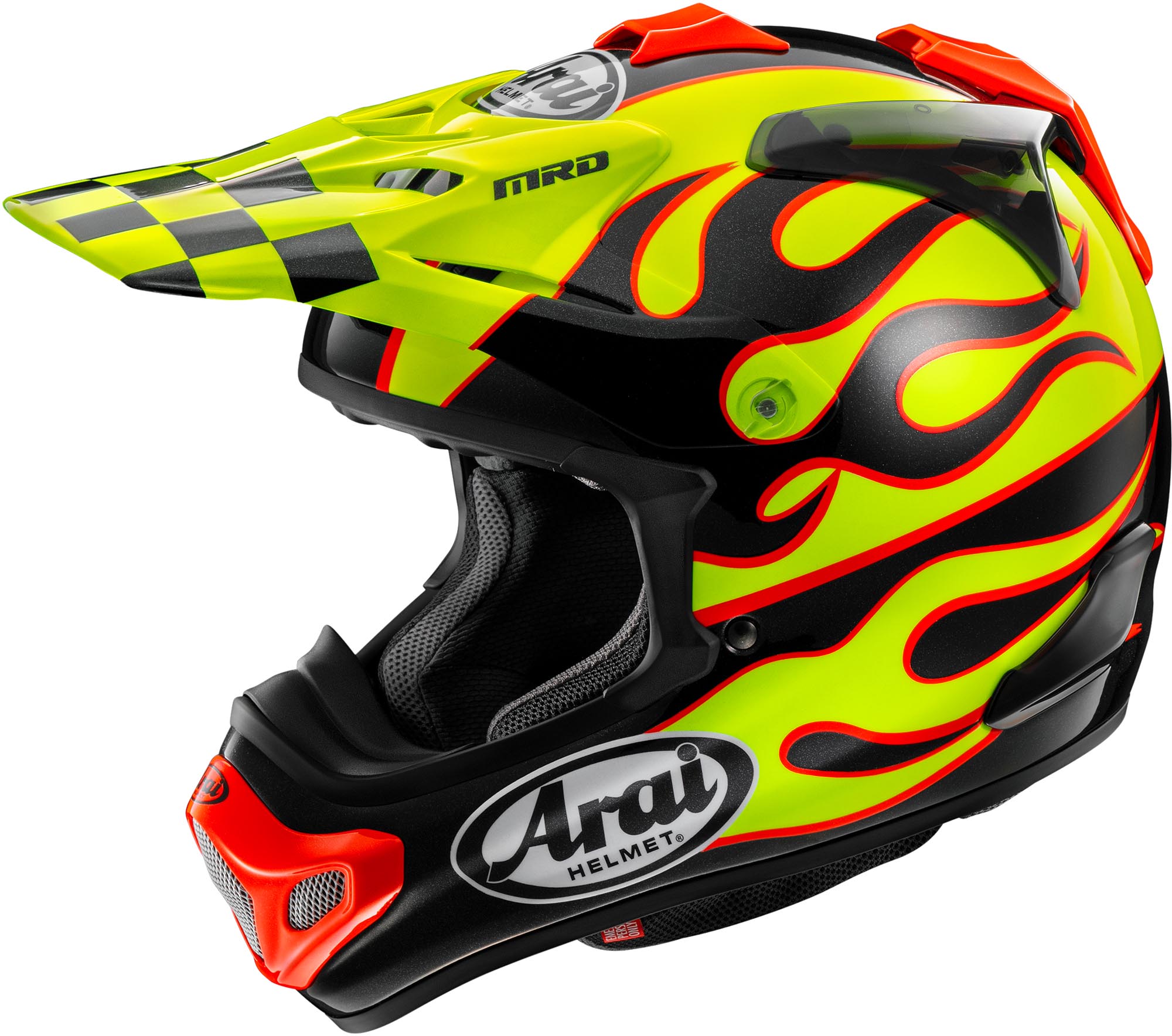 Arai MX-V Evo Flame Мотокроссовый шлем жёлтый М (57/58) Рисунок 1