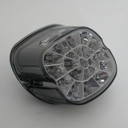 SHIN YO LED-Rücklicht, getöntes Glas und Chromreflektor, für viele HD-Modelle 1973-1998 Figur 1