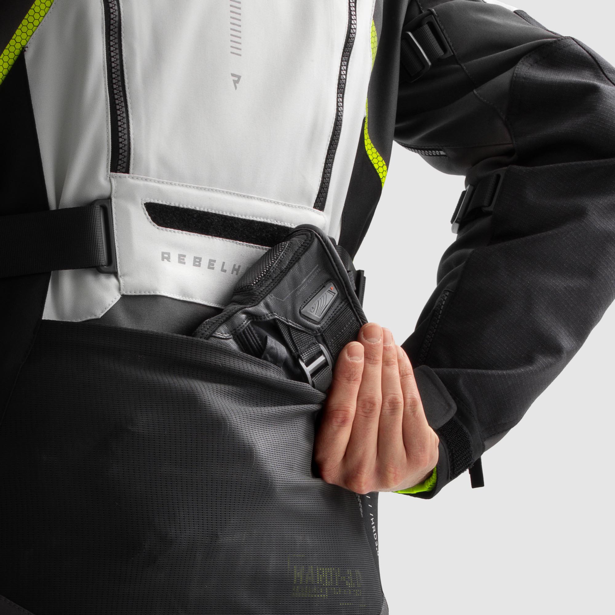 Rebelhorn Hardy 3.0 waterproof Motorcycle Textile Jacket black/grey/yellow L Figure 16