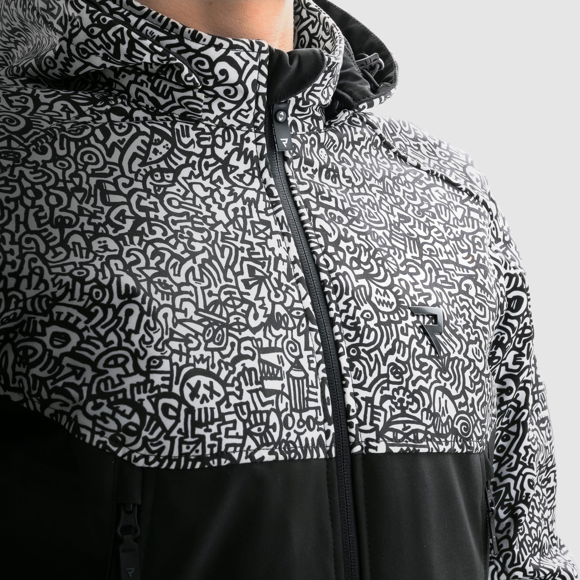 Rebelhorn Slash Softshell waterproof Motorcycle Textile Jacket black/white S Figure 9