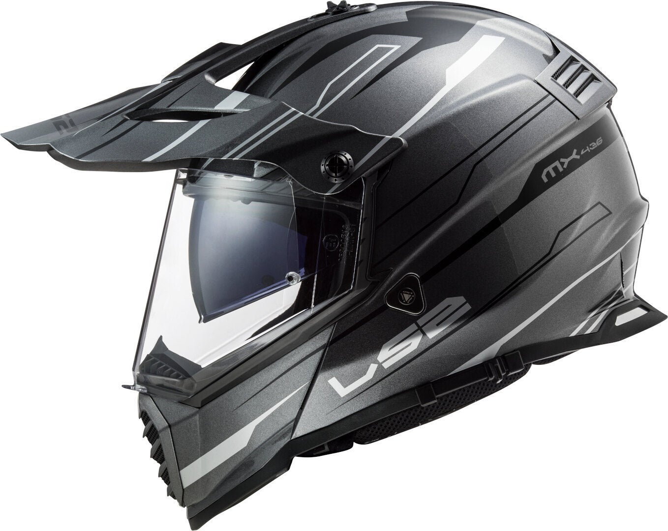 LS2 MX436 Pioneer Evo Knight Motocross Helmet grey/white M (57/58) Figure 4