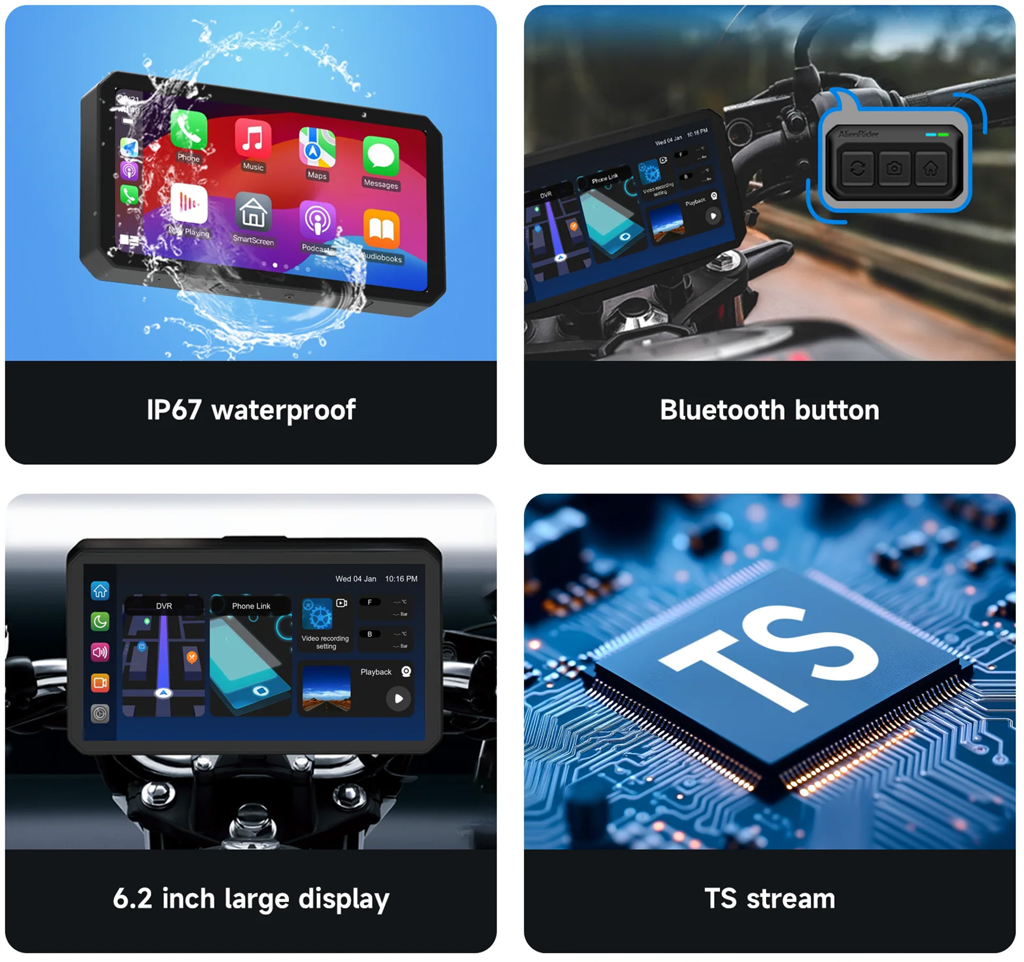 AlienRider M2-QR Bundle 5 Motorcykelmultimediasystem Figur 6