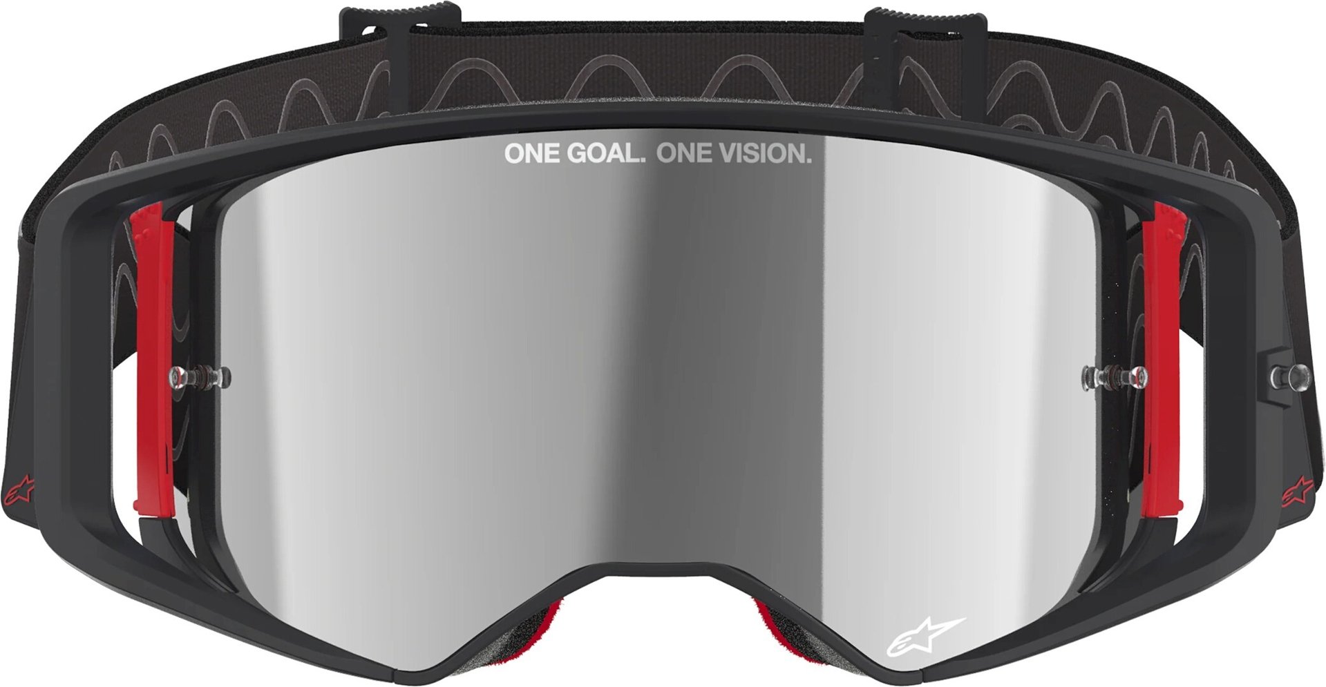 Alpinestars Supertech Corp Absolute Vision Stripe Mirror Ochelari de motocross Negru/Roșu Figura 3