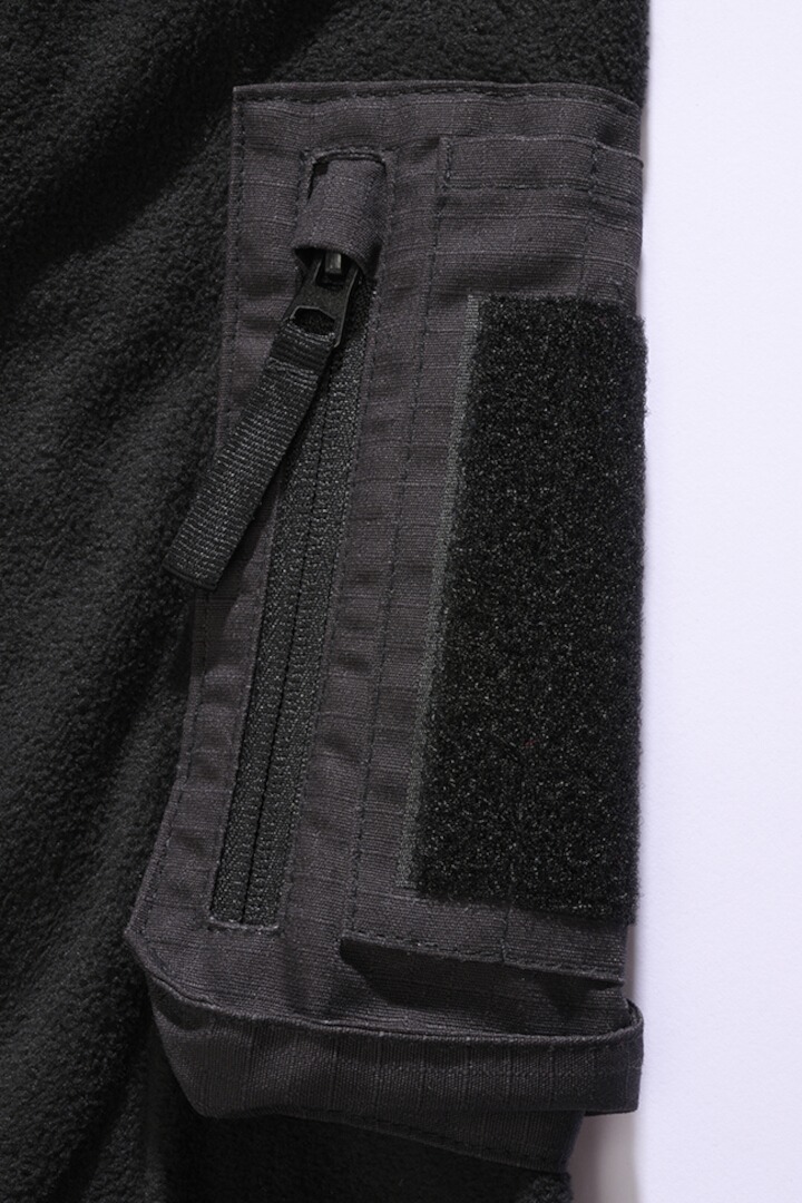 Brandit Fleece Ripstop Pull demi-zip noir L Figure 3