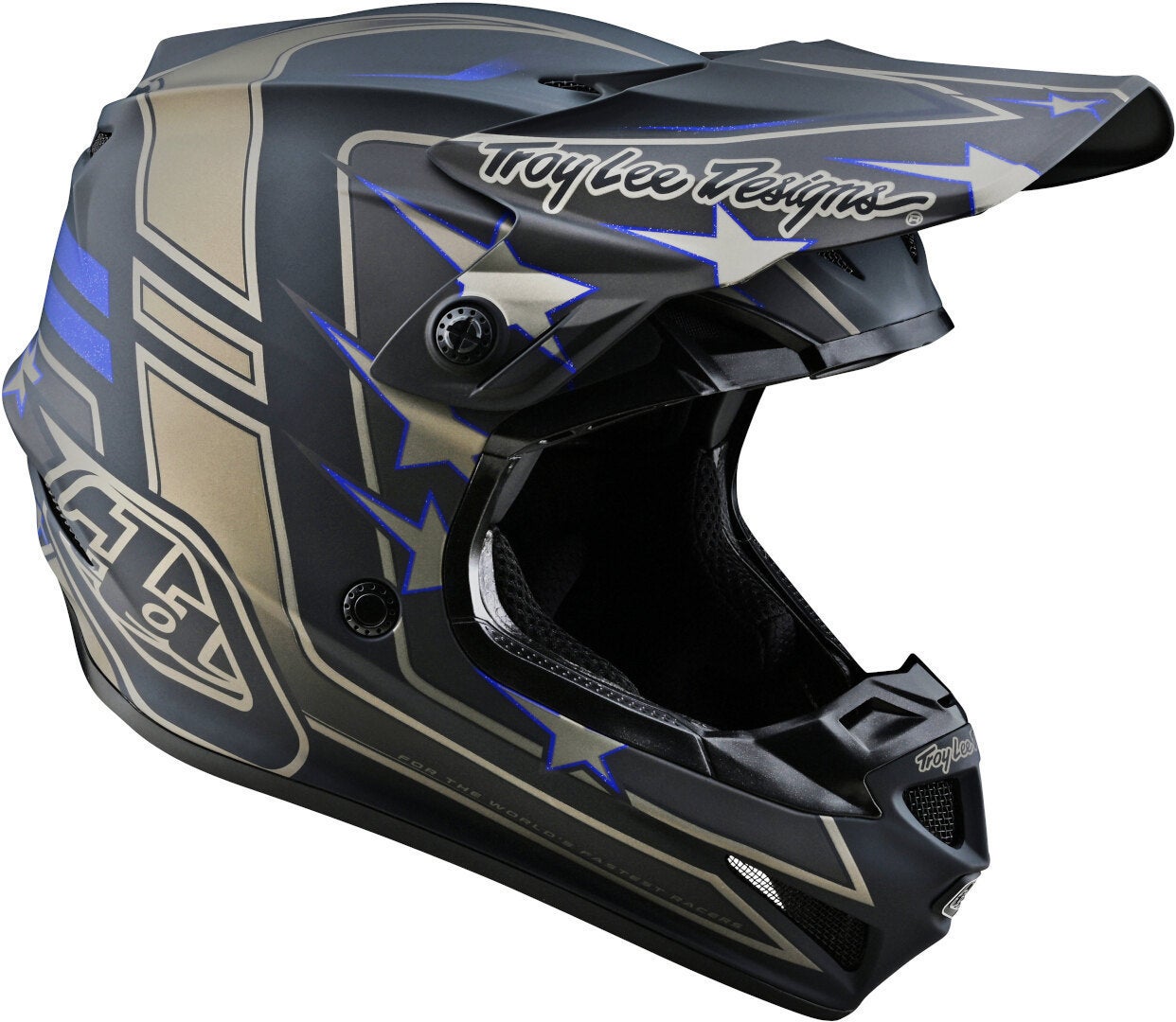 Troy Lee Designs SE4 Polyacrylite Flagstaff MIPS Motocross hjelm Sort/guld L (58/59) Figur 2