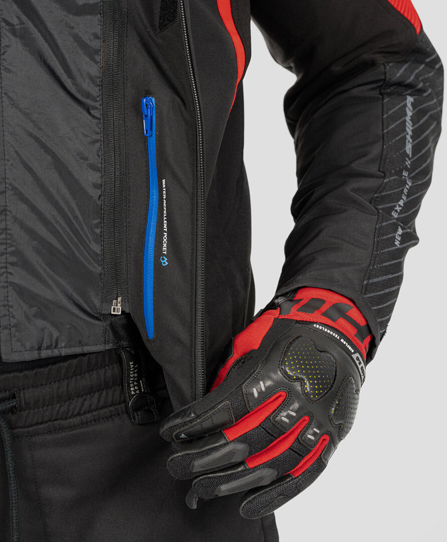 SHIMA Solid 2.0 waterproof Motorcycle Textile Jacket black/red L Figure 8
