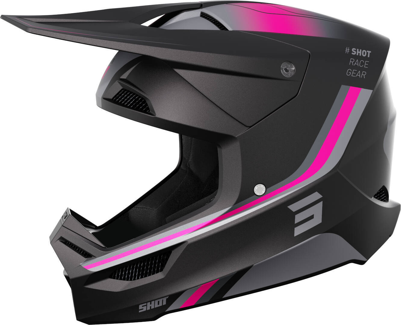 Shot Furious Aim Capacete de Motocross preto fosco/rosa XS (53/54) Figura 1