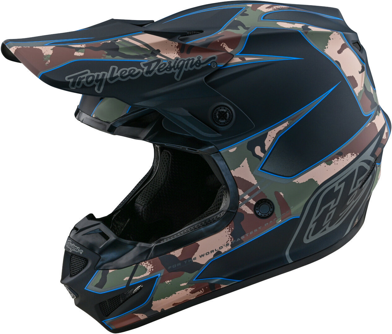 Troy Lee Designs SE4 Polyacrylite Matrix MIPS Cască de motocross Negru/Camuflaj XS (54/55) Figura 1
